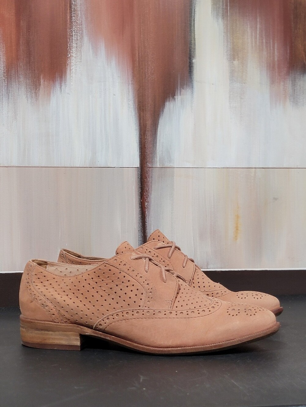 Madewell melinda perforated laser cutout oxfords sz 6.5 lace up boho classic